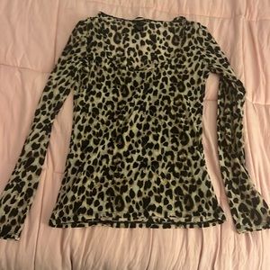 victoria secret mesh cheetah print top, never worn size small!